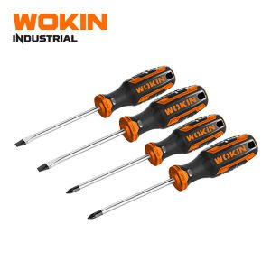200804 Juego Destornilladores 4,0×100, 6,5x100 mm, PH1x100, PH2x100mm N+ Wokin